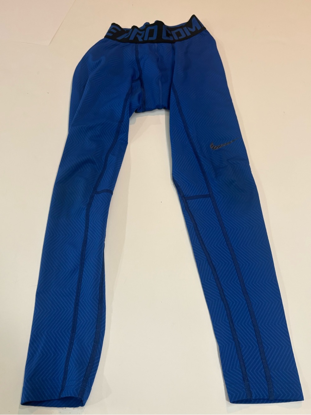 Nike Black & Blue Pro Combat Compression Pants | Size S
